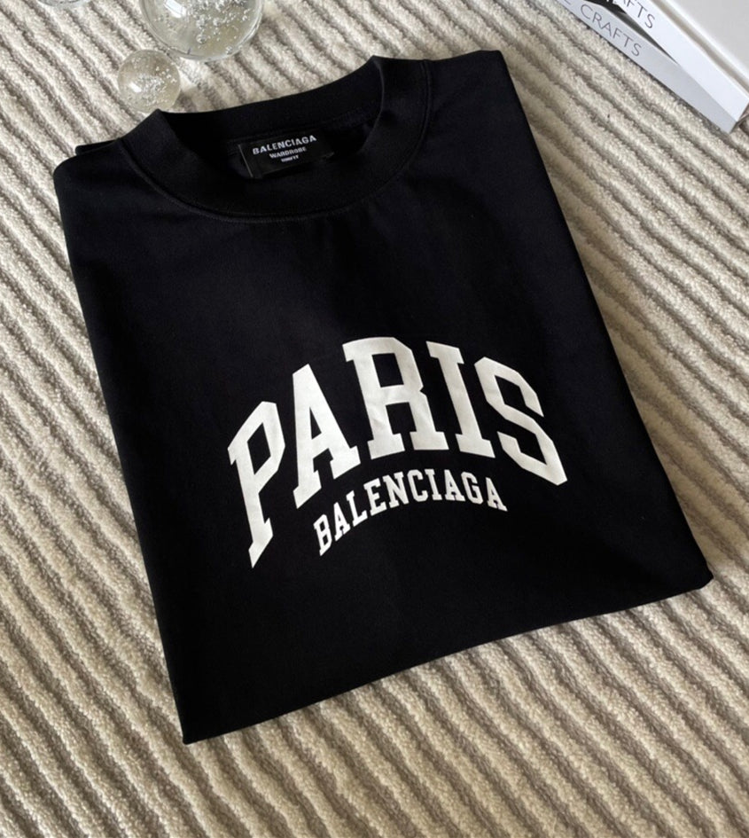 Paris print short sleeve black<span class="brand-imgs BL"></span>