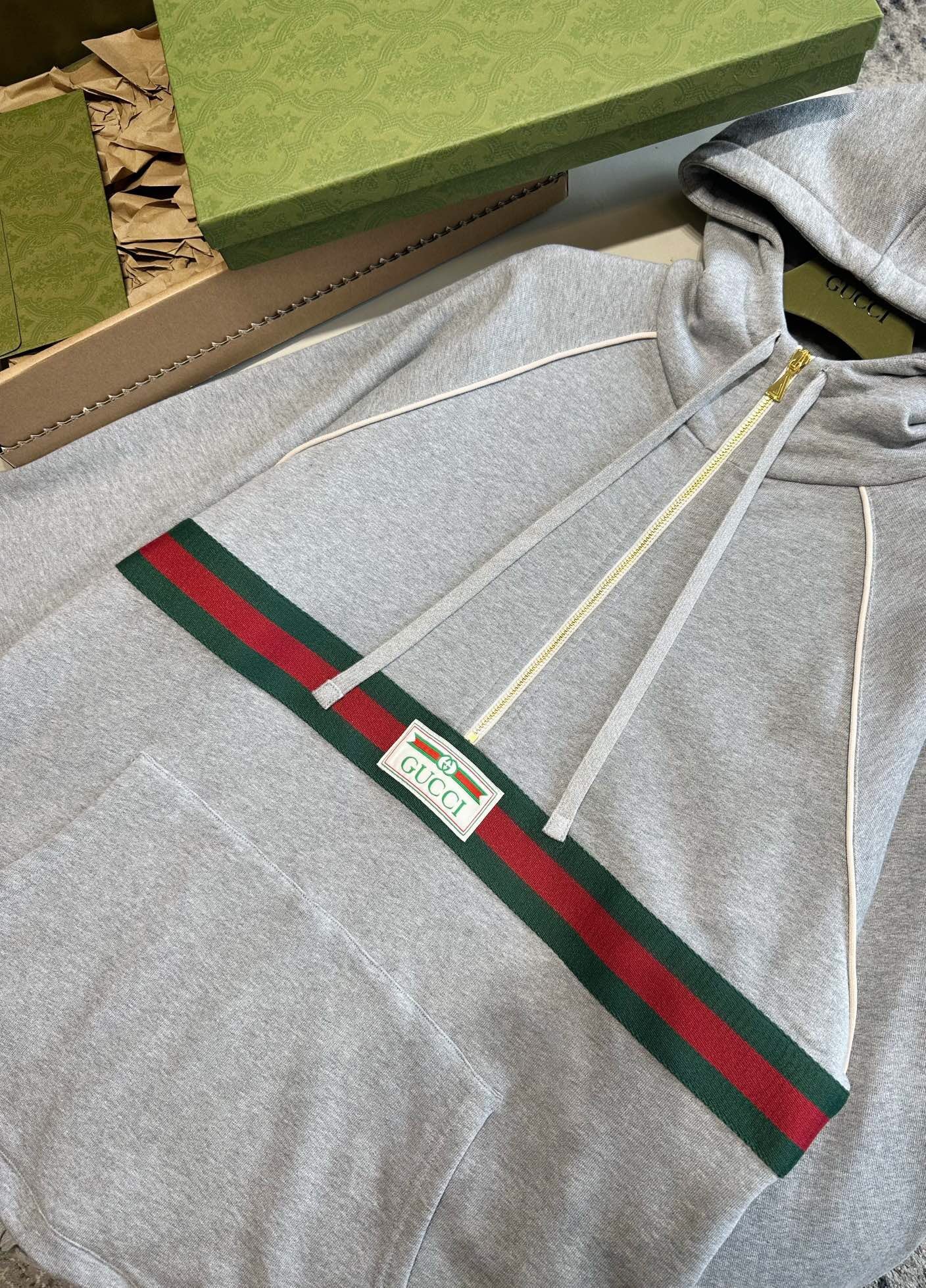 G grey Red green web sweatshirt<span class="brand-imgs GUCCI"></span>