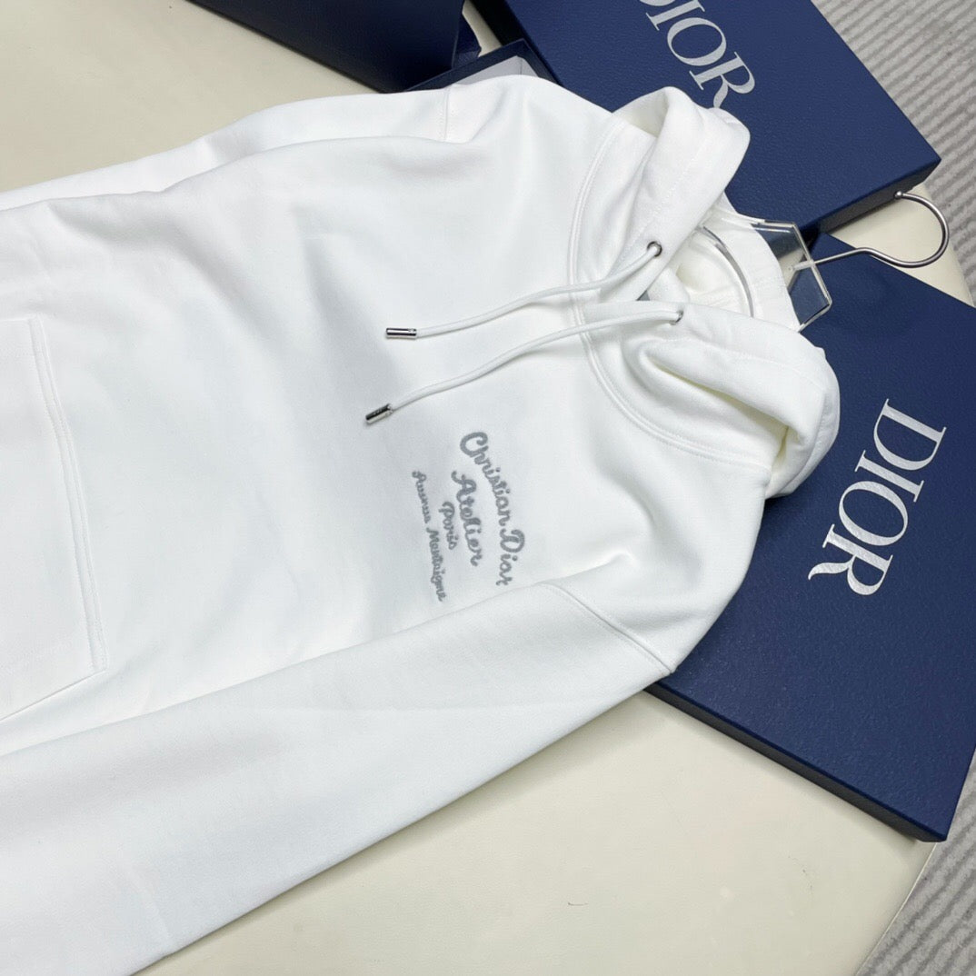 Dr chain embroidery hoodie white <span class="brand-imgs DIOR"></span>