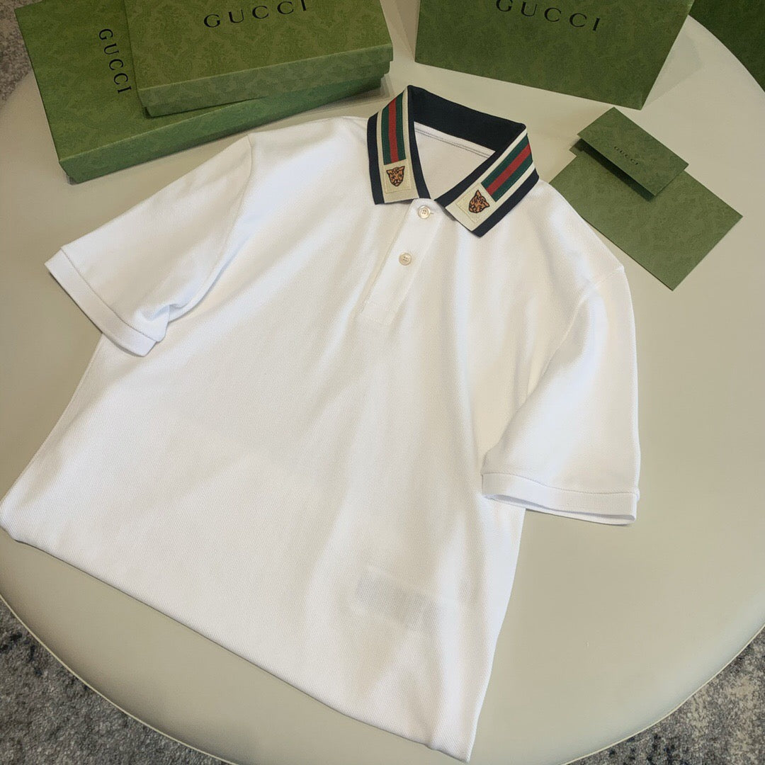 G tiger head ribbon Polo shirt white<span class="brand-imgs GUCCI"></span>