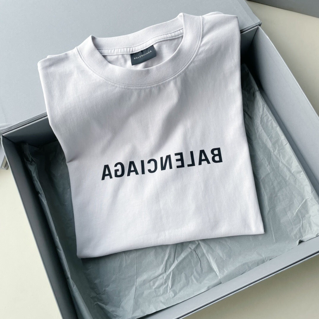 Reverse letter print short sleeve white<span class="brand-imgs BL"></span>