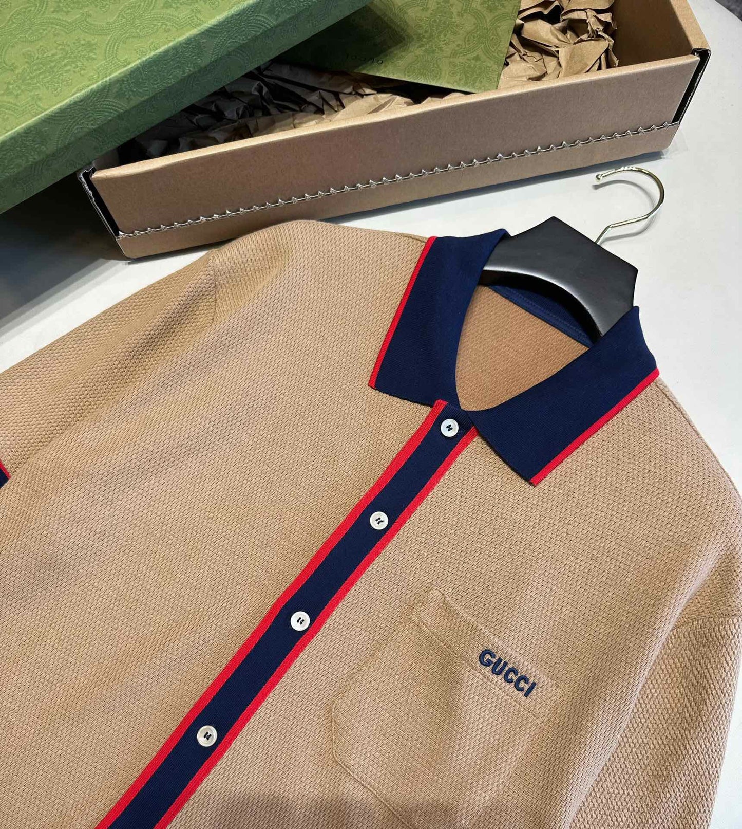 G large threaded lapel ribbon Polo shirt<span class="brand-imgs GUCCI"></span>