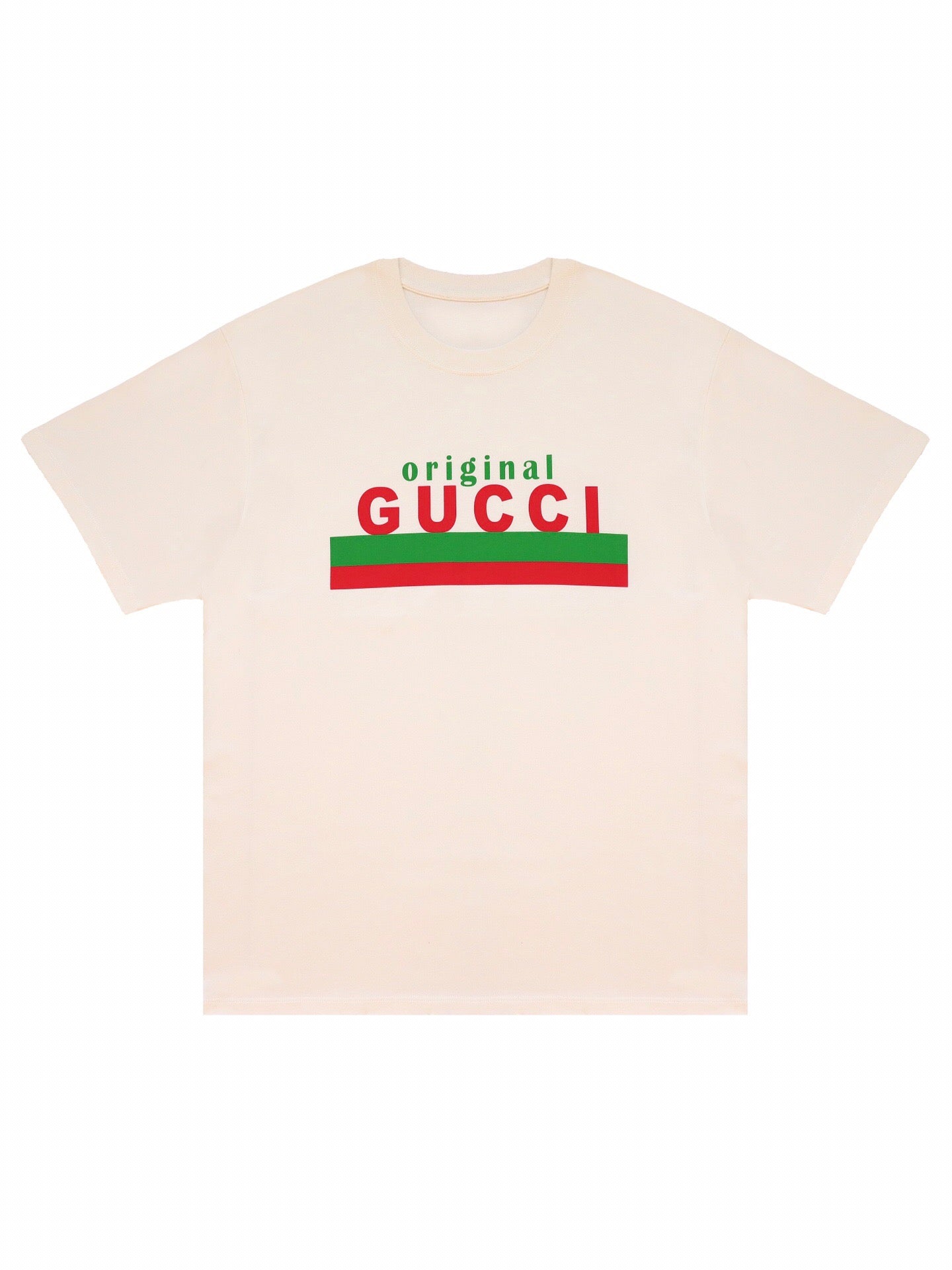 Gu red and green letter T-shirt off-white<span class="brand-imgs GUCCI"></span>
