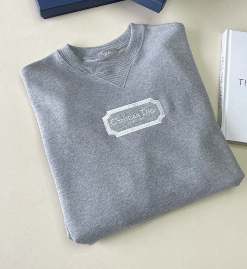 Dr square embroidered sweatshirt grey <span class="brand-imgs DIOR"></span>