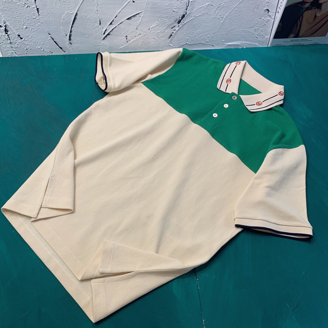 G embroidered green patch work Polo shirt<span class="brand-imgs GUCCI"></span>