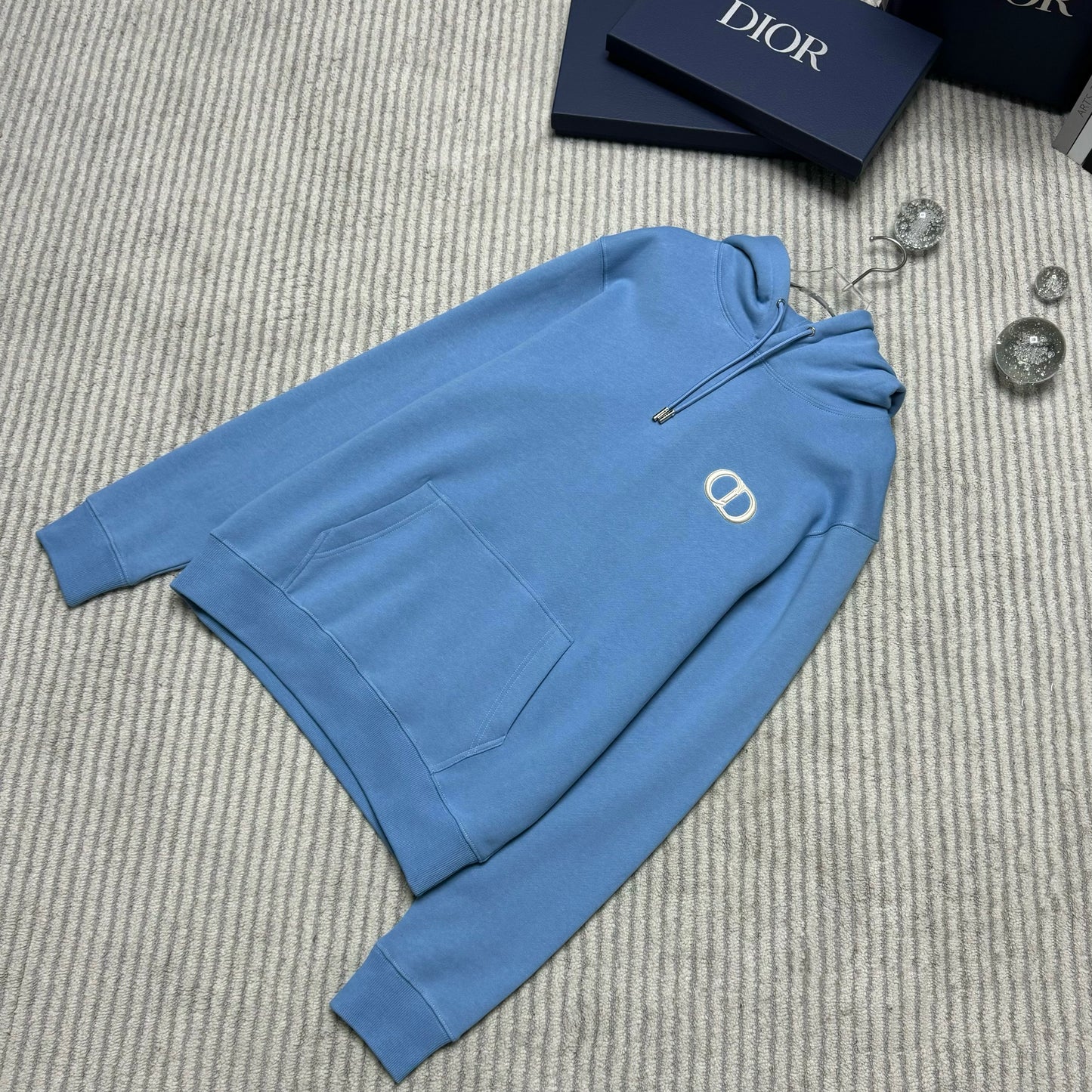 CD embroidery hoodie blue <span class="brand-imgs DIOR"></span>