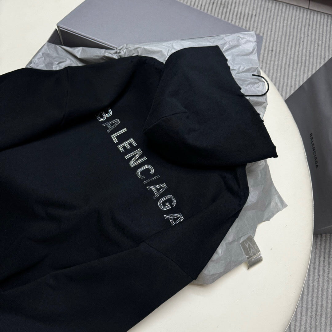 Hot diamond back letter hoodie black<span class="brand-imgs BL"></span>