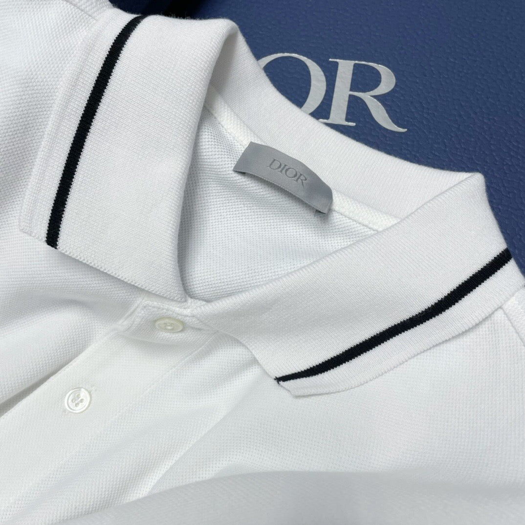Bee embroidery polo shirt white <span class="brand-imgs DIOR"></span>