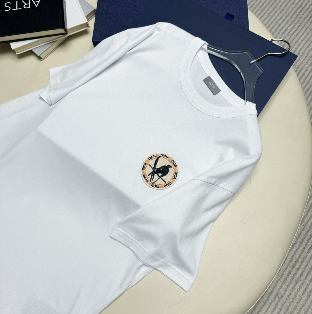 Round seal embroidery short sleeve white <span class="brand-imgs DIOR"></span>