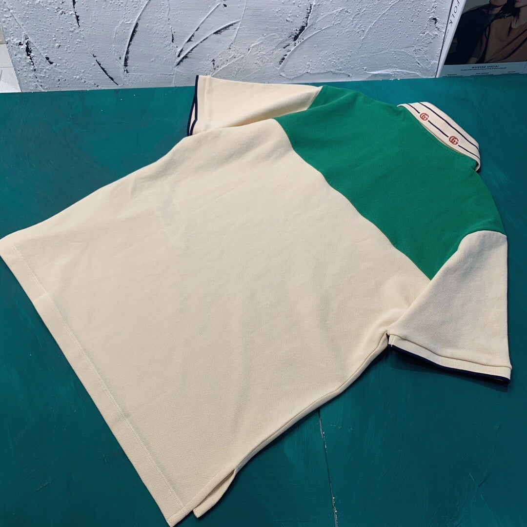 G embroidered green patch work Polo shirt<span class="brand-imgs GUCCI"></span>