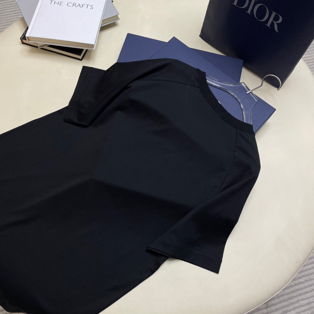 Dr letter embroidered short sleeves black <span class="brand-imgs DIOR"></span>