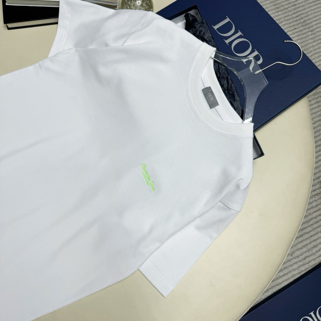 Dr green small letter embroidery short sleeve white <span class="brand-imgs DIOR"></span>