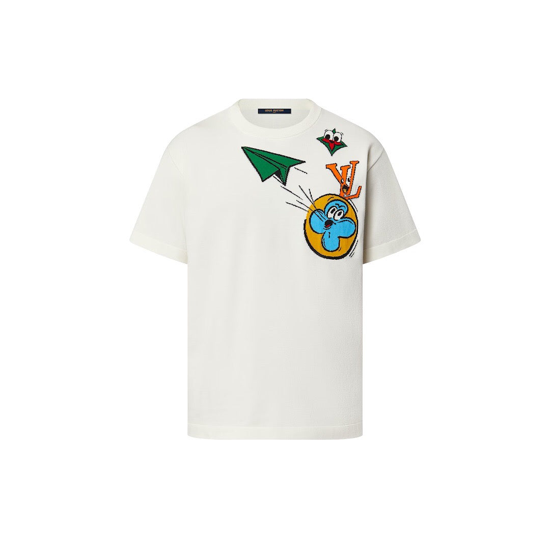 Cartoon knitted short sleeve shirt <span class="brand-imgs LV"></span>