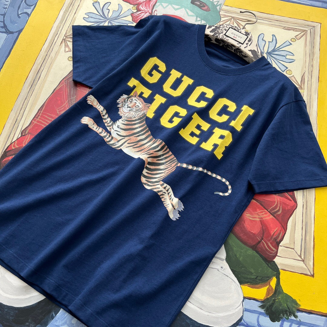 Tiger print Short sleeve blue<span class="brand-imgs GUCCI"></span>