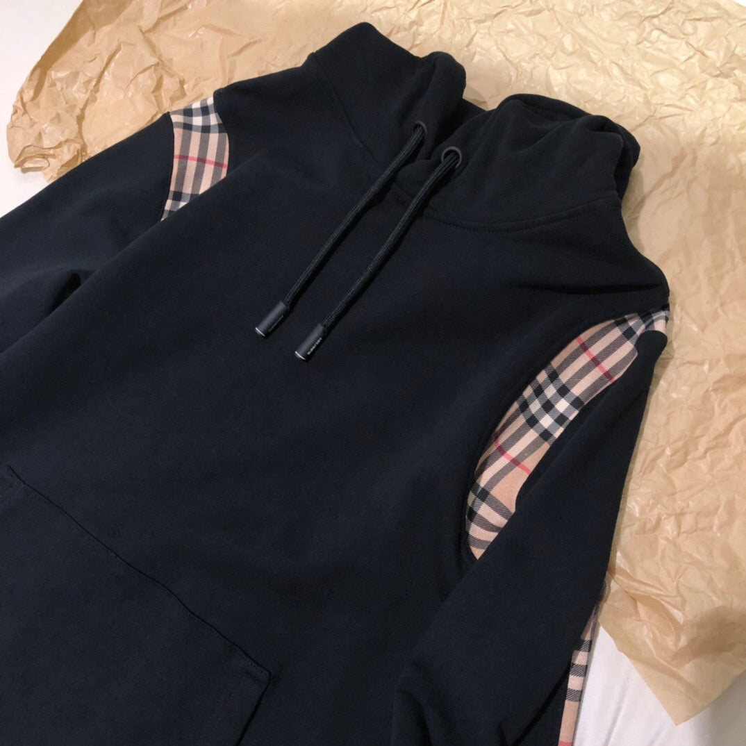 Br paneled check hoodie black<span class="brand-imgs BB"></span>