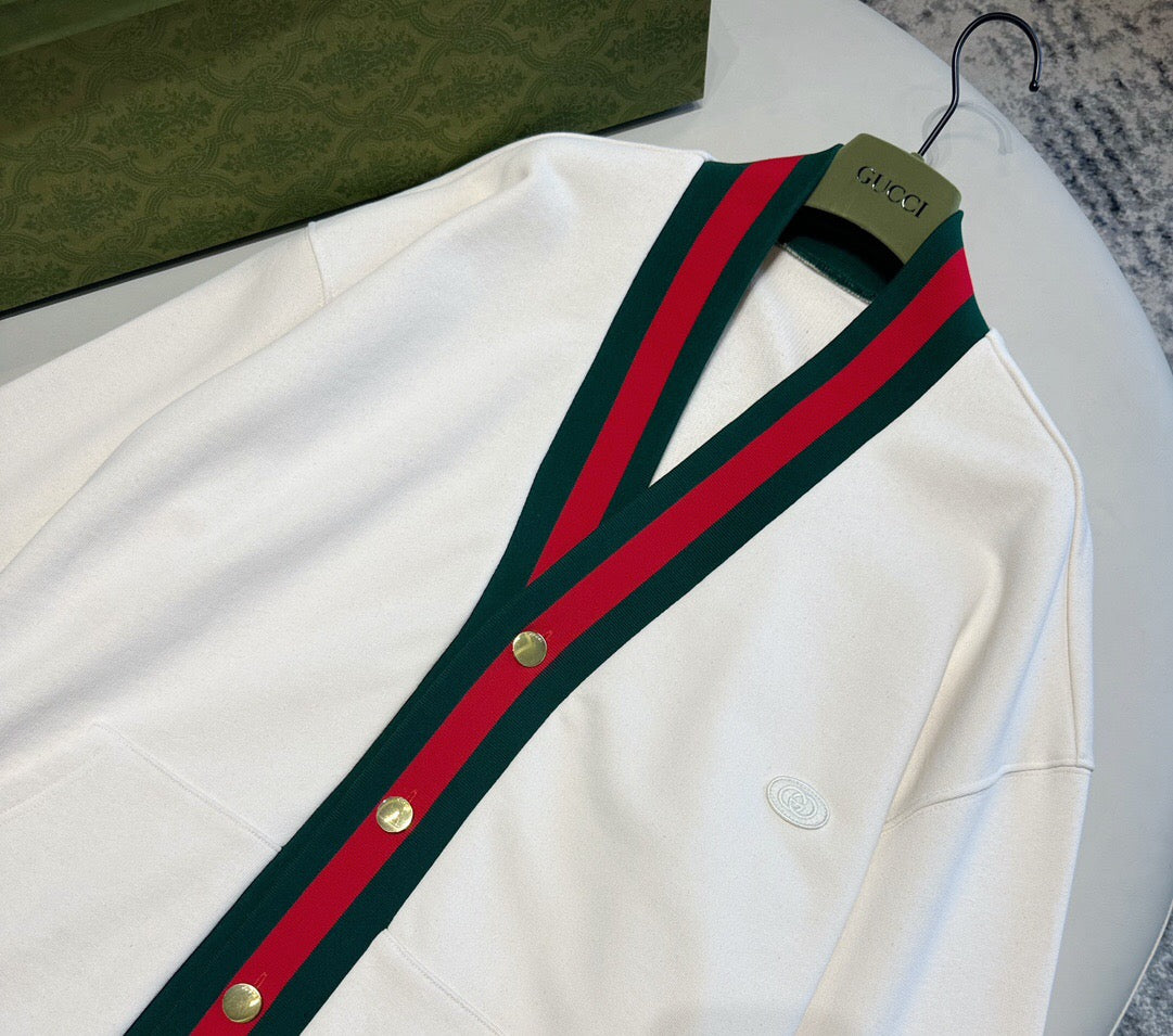 Red and green ribbon cardigan apricot<span class="brand-imgs GUCCI"></span>