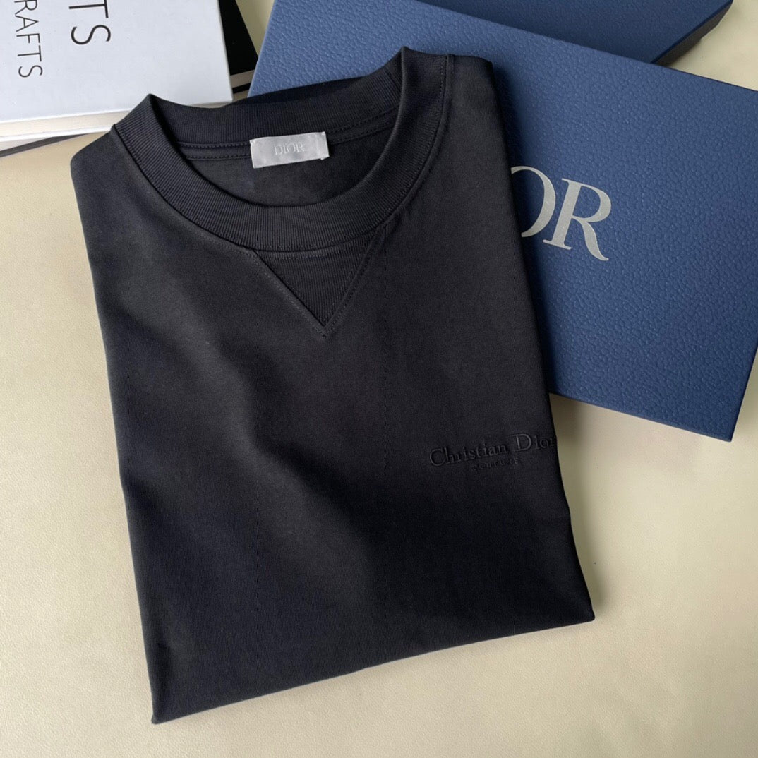 Dr chest letter embroidery short sleeve black <span class="brand-imgs DIOR"></span>
