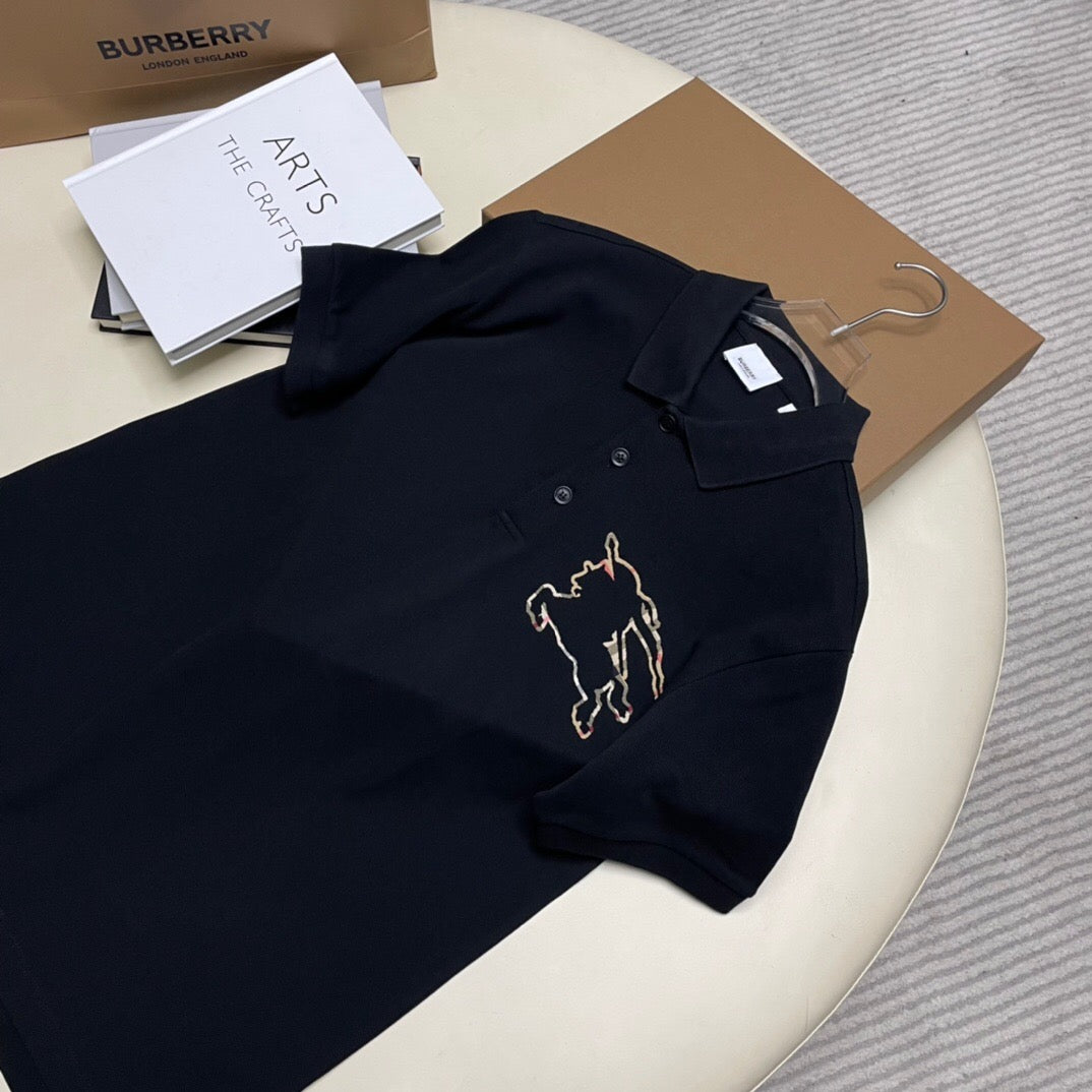 Plaid warhorse burnish polo shirt black<span class="brand-imgs BB"></span>