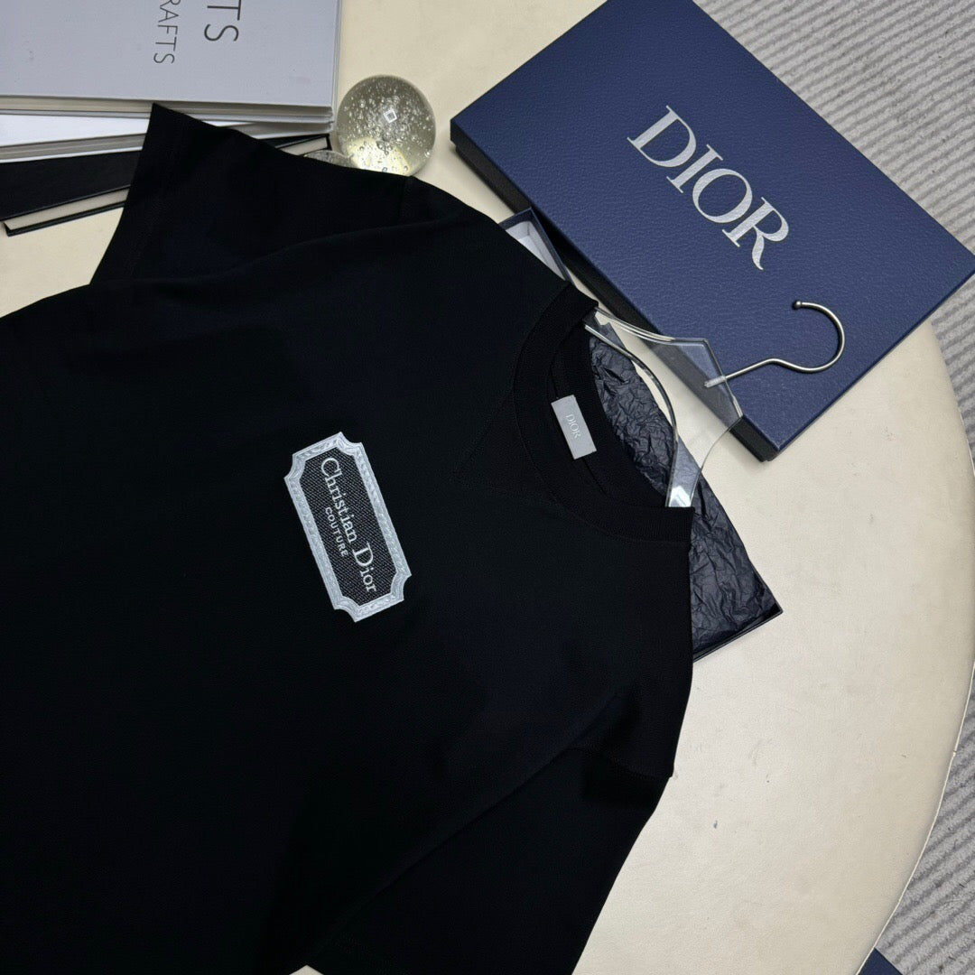 D square embroidered short sleeve black <span class="brand-imgs DIOR"></span>