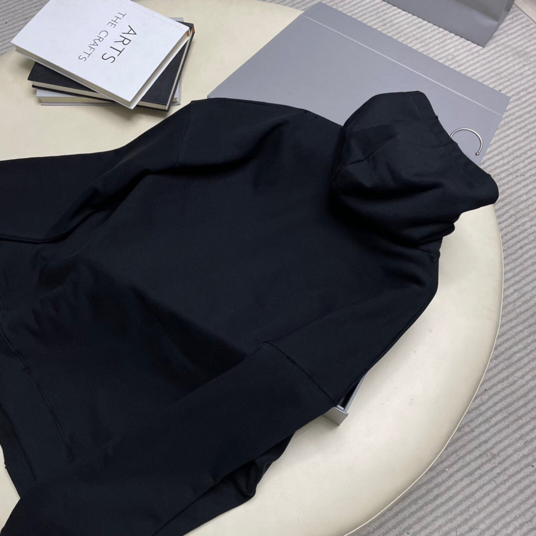 BA handwritten letter printed hoodie black<span class="brand-imgs BL"></span>