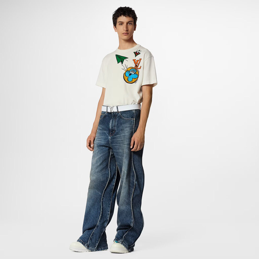 Cartoon knitted short sleeve shirt <span class="brand-imgs LV"></span>