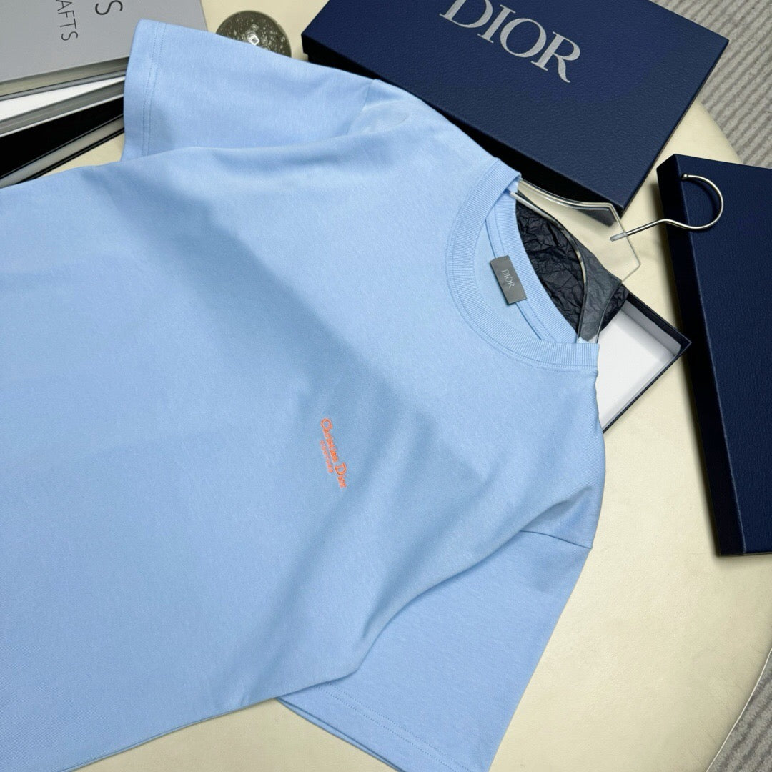 Dr orange small letters embroidered short sleeves light blue <span class="brand-imgs DIOR"></span>