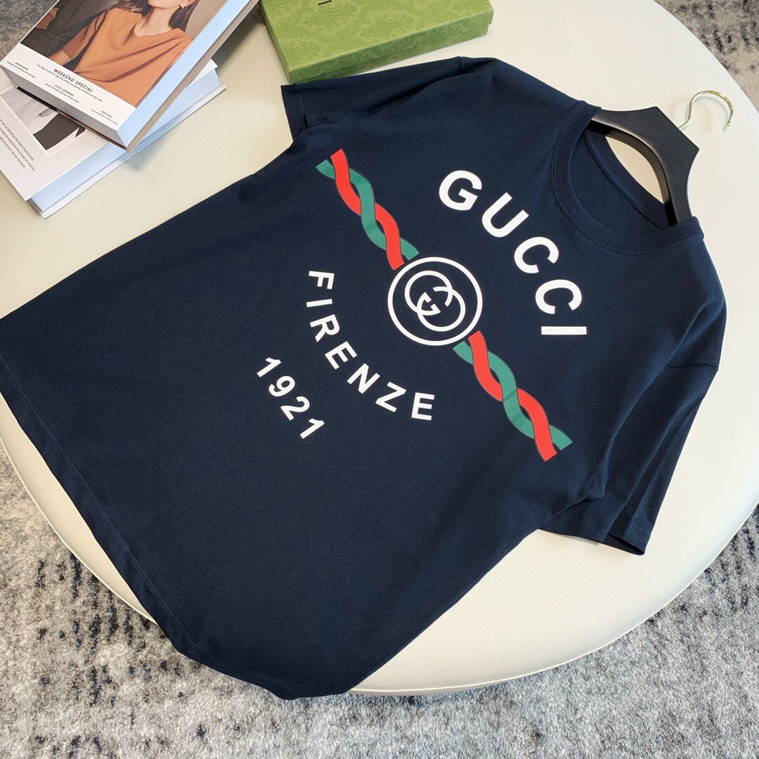 G hemp flower print Short sleeve black<span class="brand-imgs GUCCI"></span>
