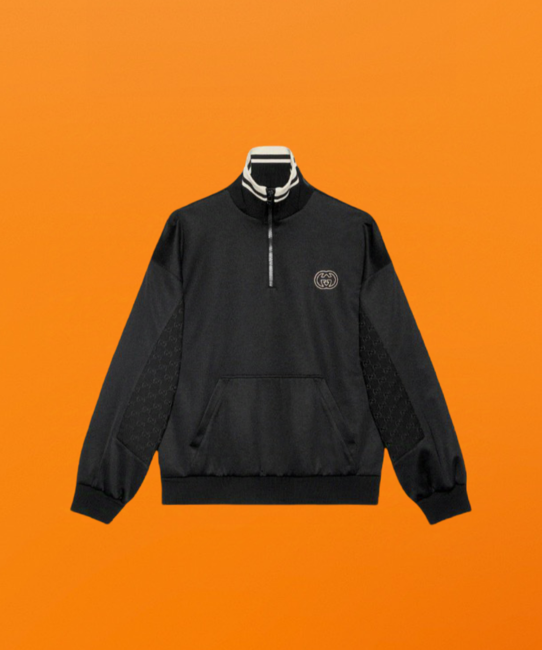 Double g jacquard half zip jacket black<span class="brand-imgs GUCCI"></span>