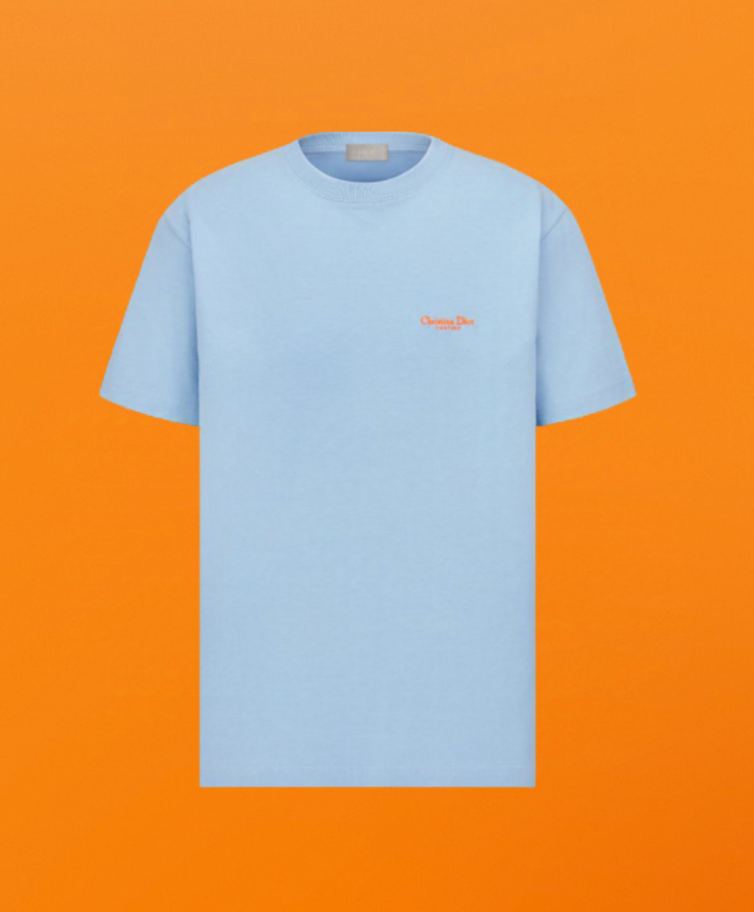 Dr orange small letters embroidered short sleeves light blue <span class="brand-imgs DIOR"></span>