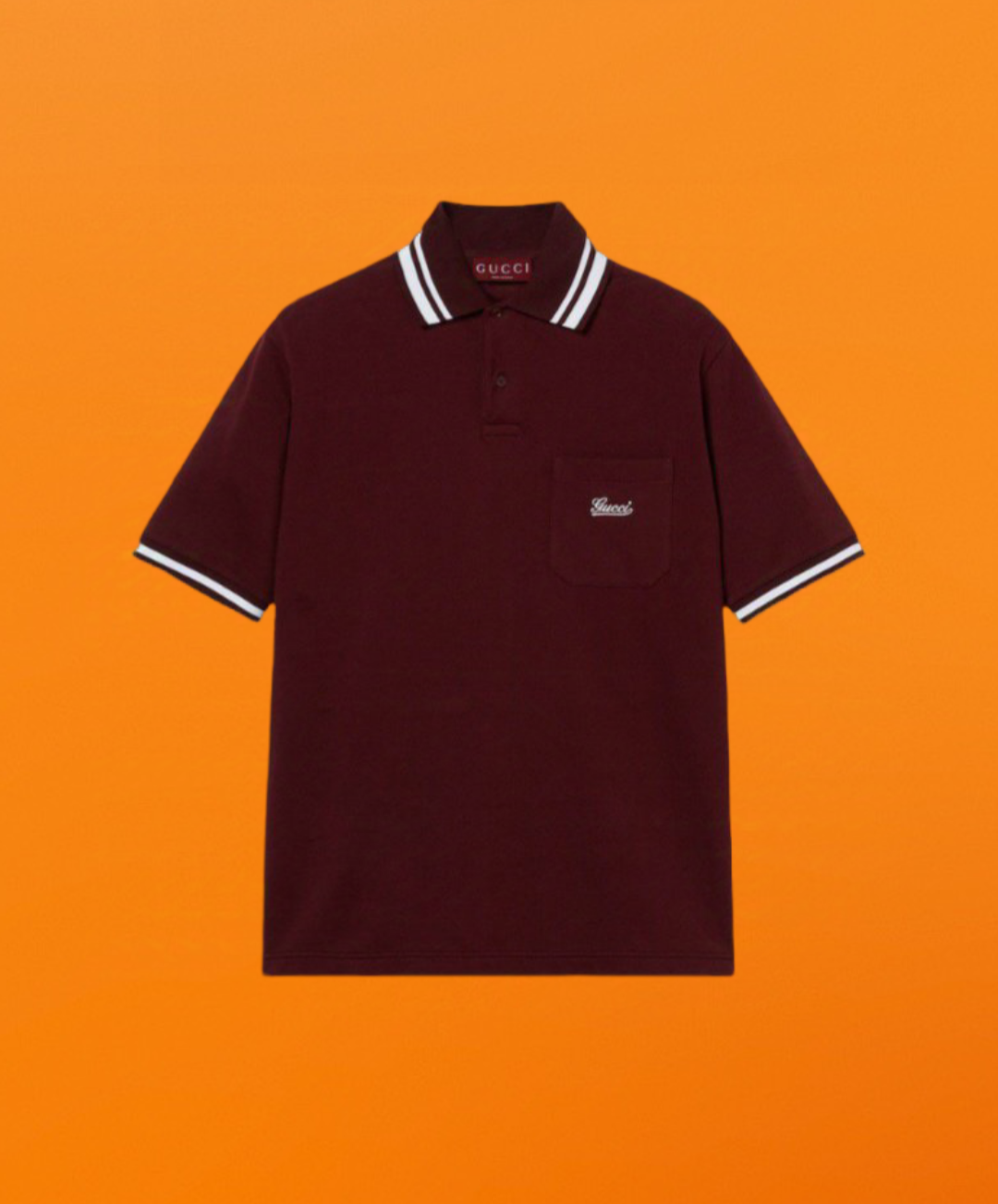 Embroidered letter Polo shirt red wine <span class="brand-imgs GUCCI"></span>