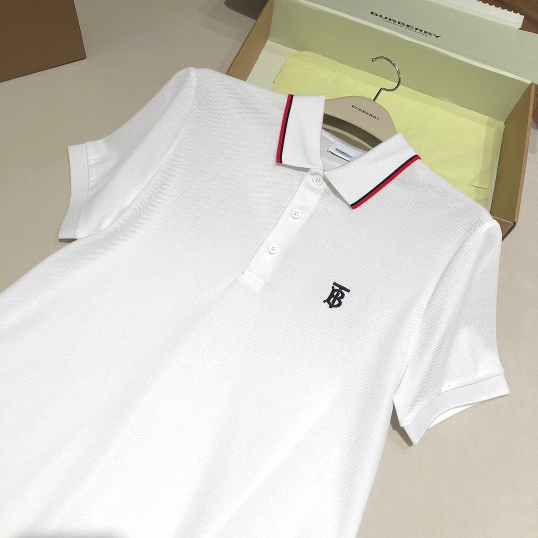 Red striped collar bt embroidery Polo shirt white<span class="brand-imgs BB"></span>