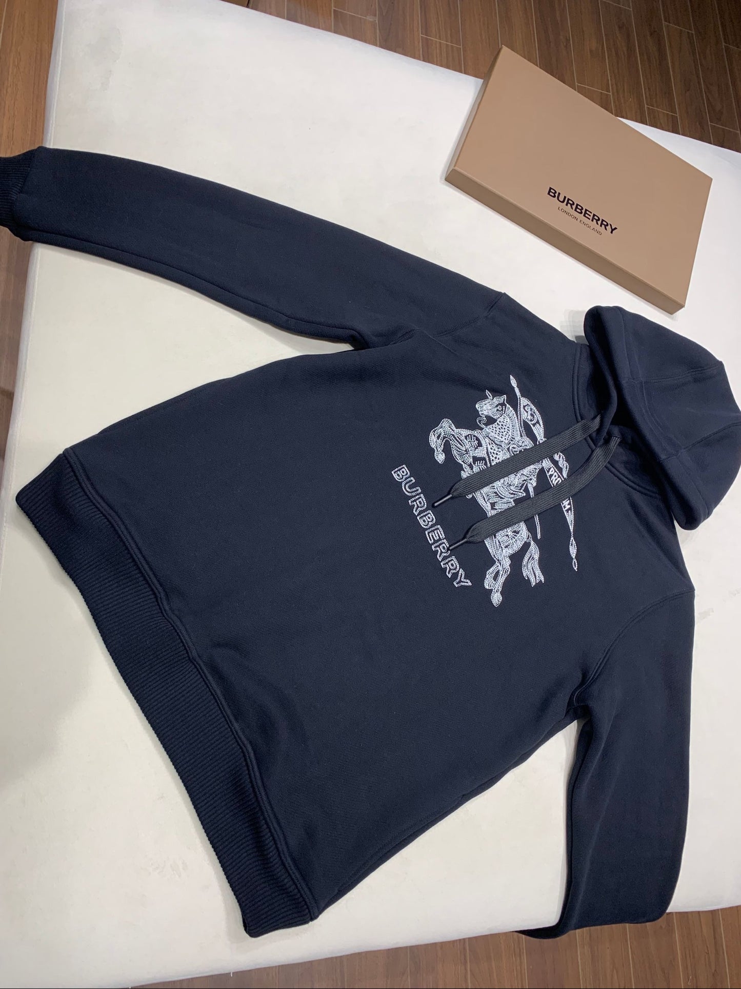 Br equastrain knight embroidered cotton hoodie black<span class="brand-imgs BB"></span>