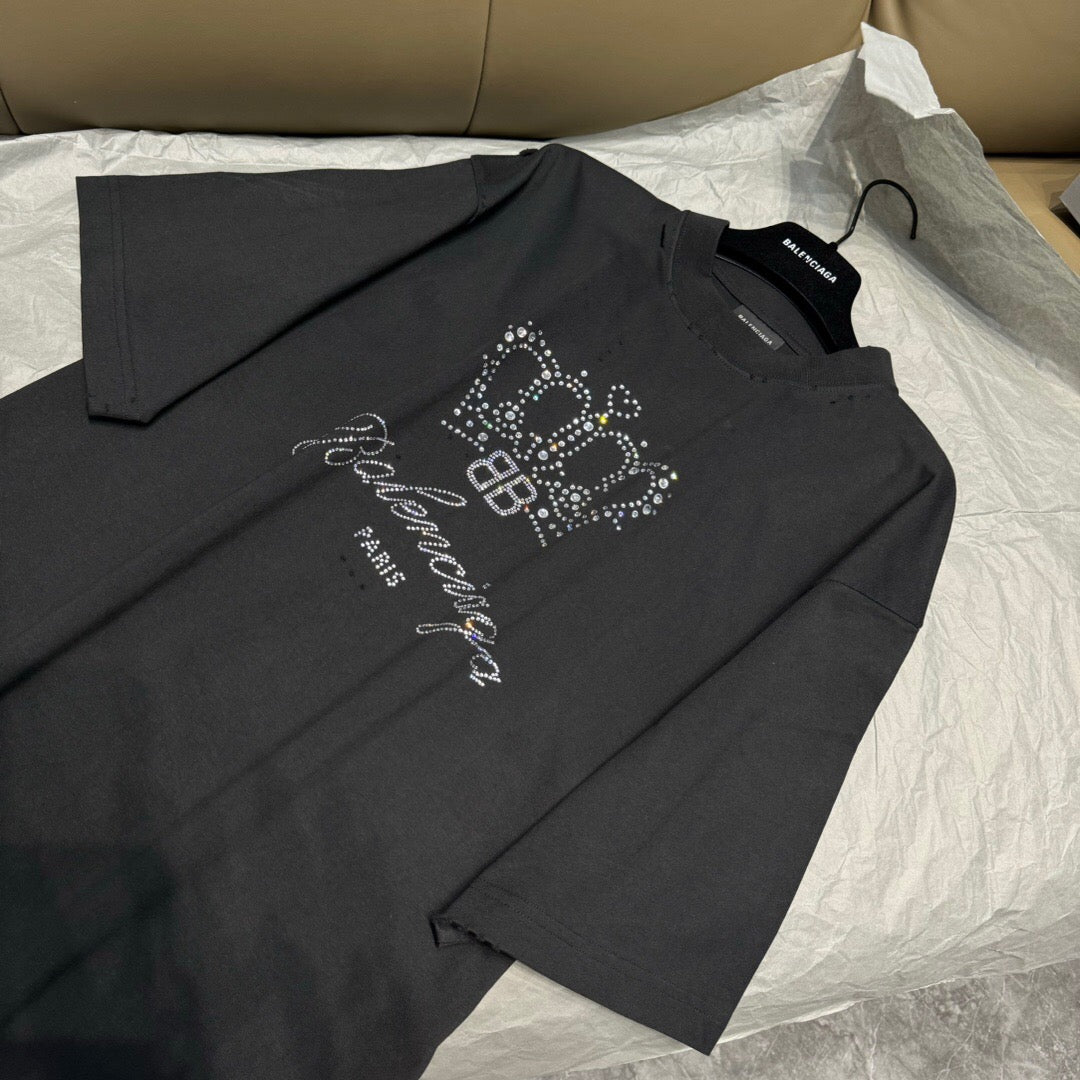 Crown hot diamond short sleeve black<span class="brand-imgs BL"></span>