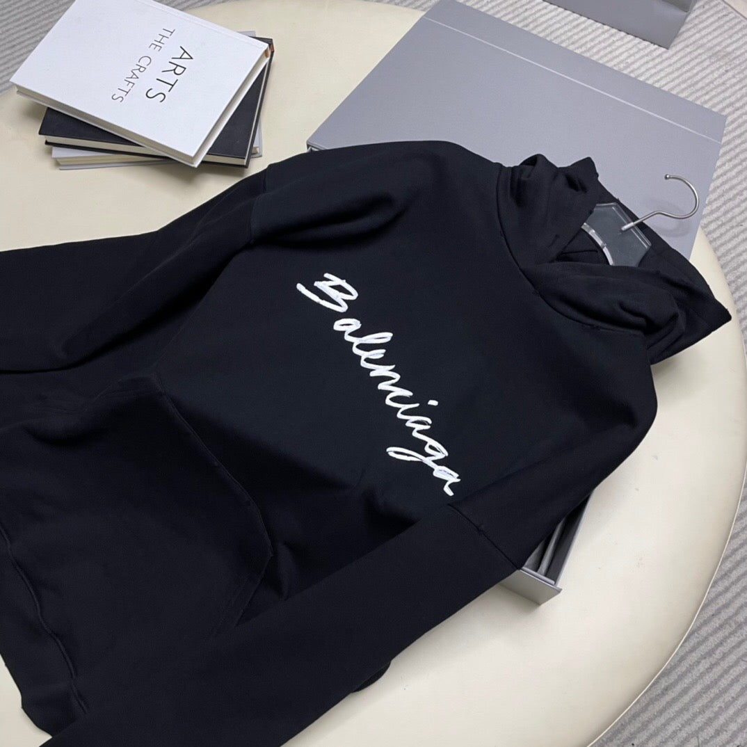 BA handwritten letter printed hoodie black<span class="brand-imgs BL"></span>