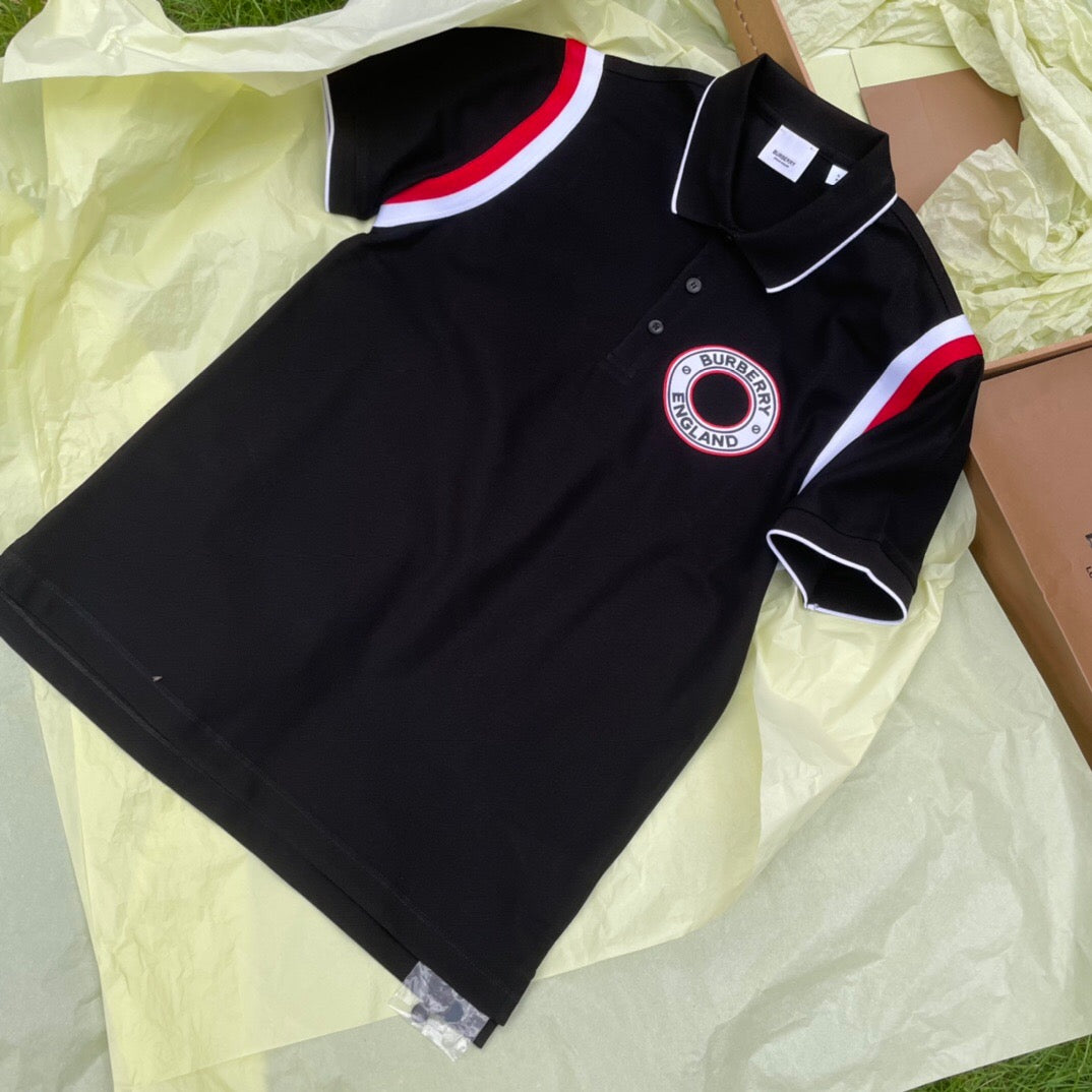 Round seal sleeve polo shirt black <span class="brand-imgs BB"></span>