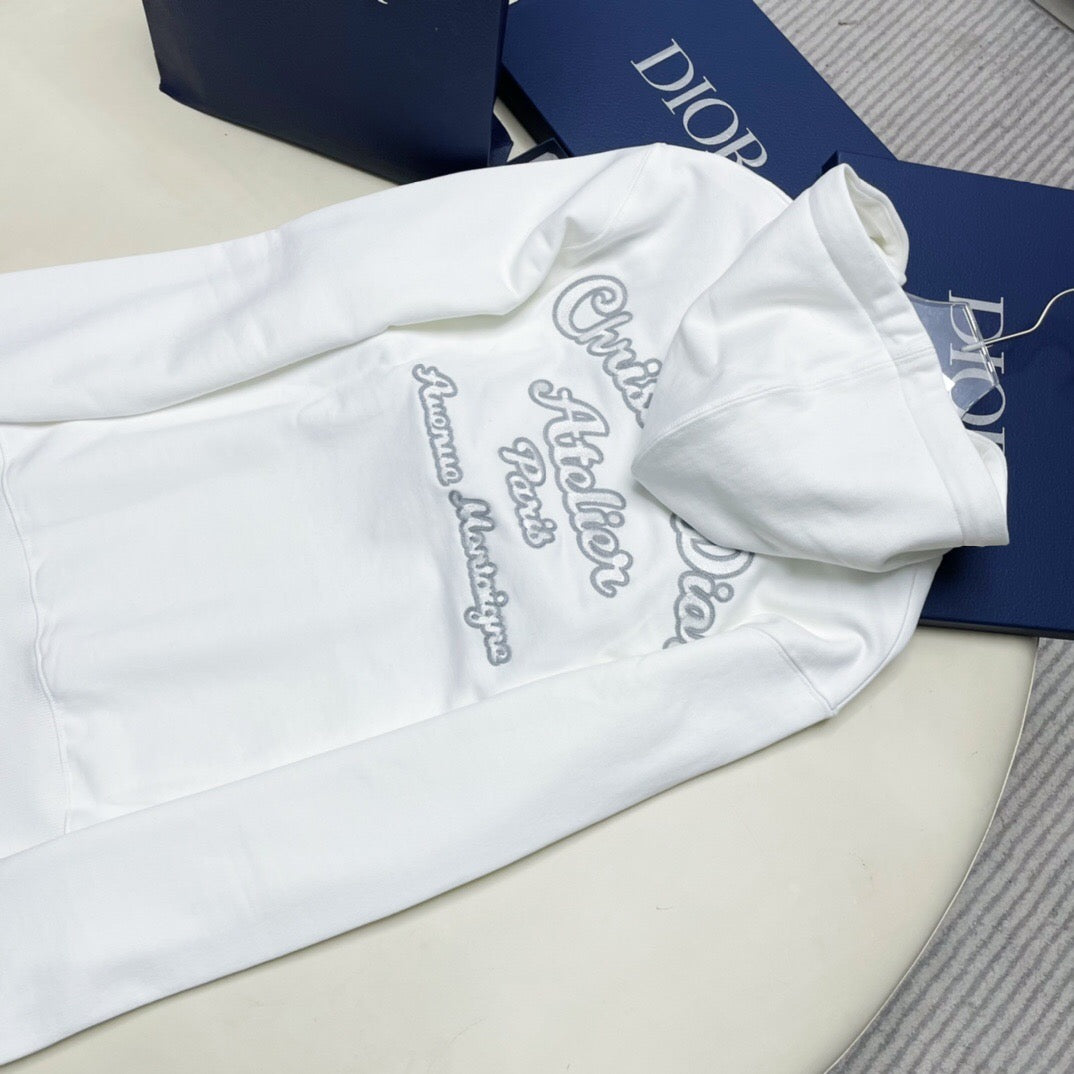 Dr chain embroidery hoodie white <span class="brand-imgs DIOR"></span>