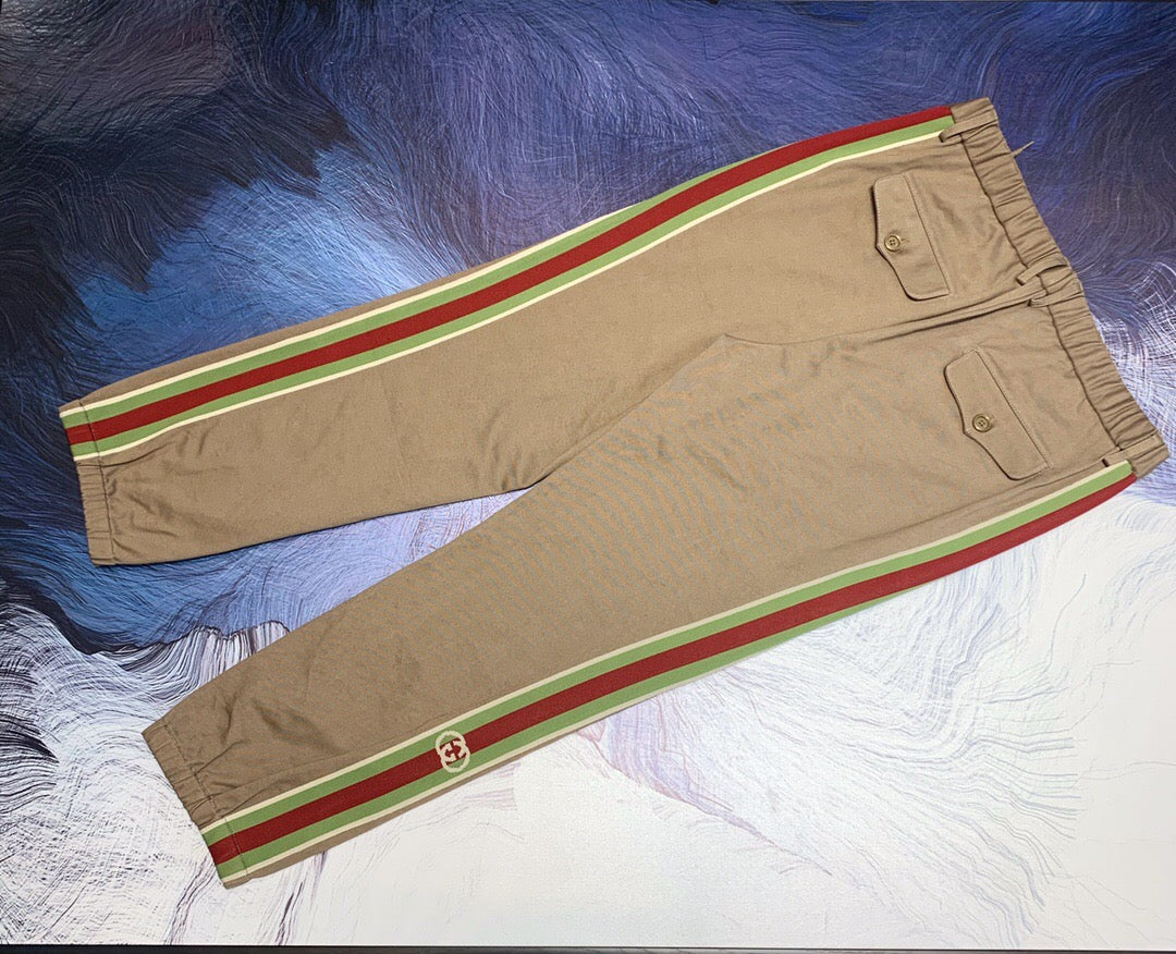 Khaki web pants <span class="brand-imgs GUCCI"></span>