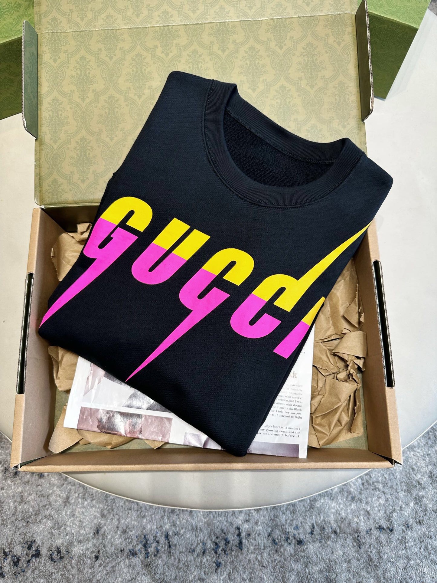Gu lightning blade Short sleeve purple and yellow<span class="brand-imgs GUCCI"></span>