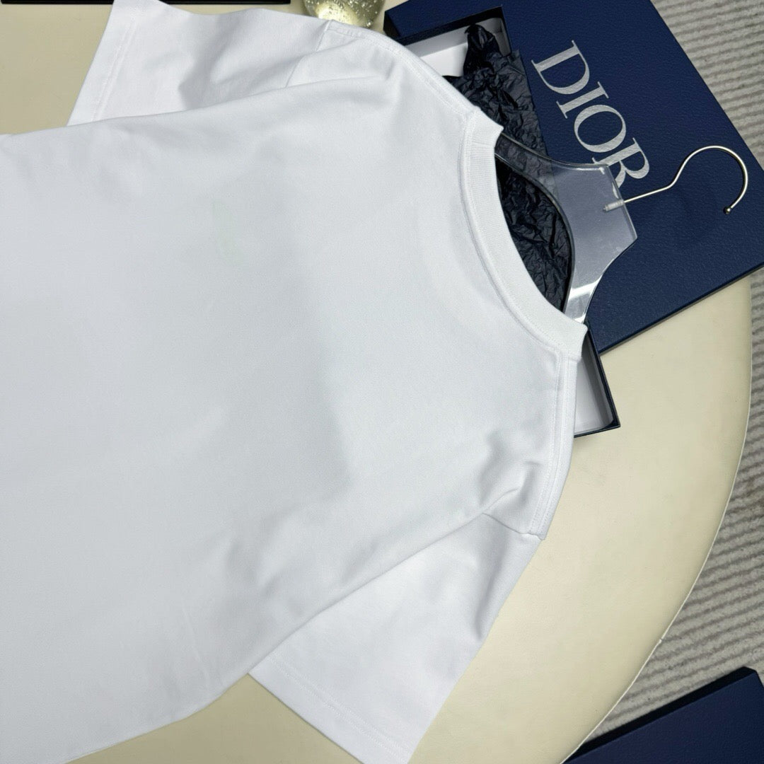 Dr green small letter embroidery short sleeve white <span class="brand-imgs DIOR"></span>