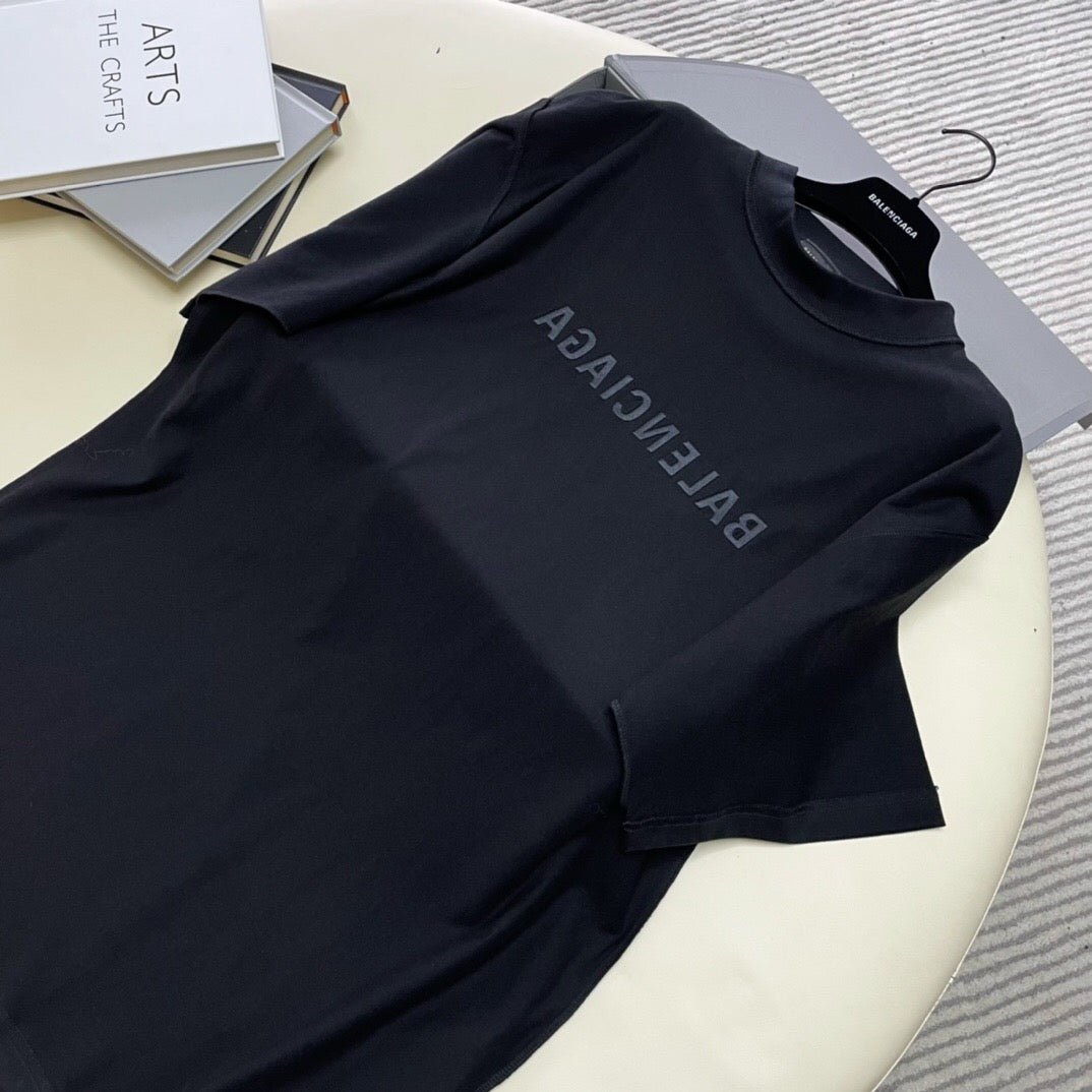 Letter embroidered reverse wear short sleeve black<span class="brand-imgs BL"></span>