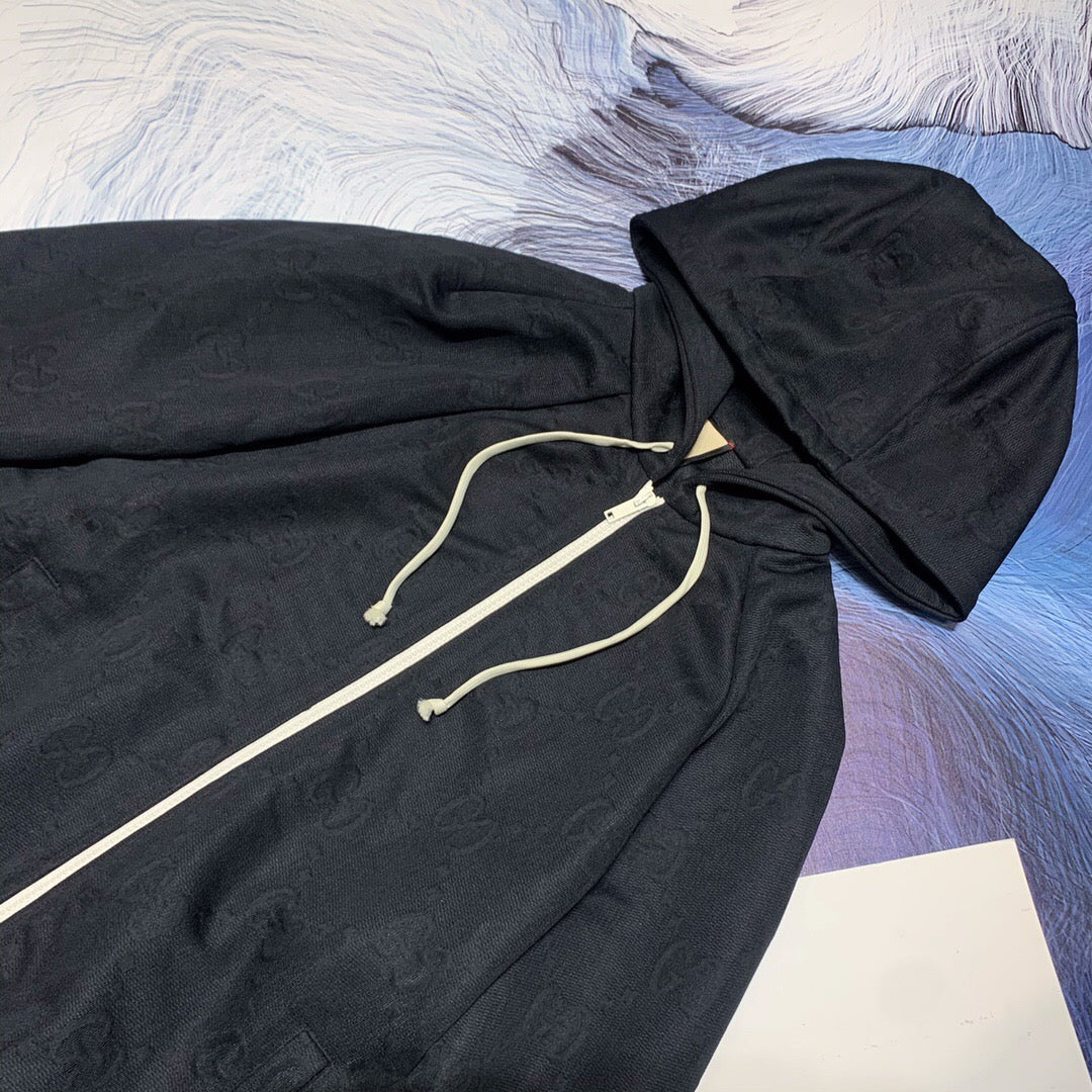 Black jacquard zipper hoodie<span class="brand-imgs GUCCI"></span>