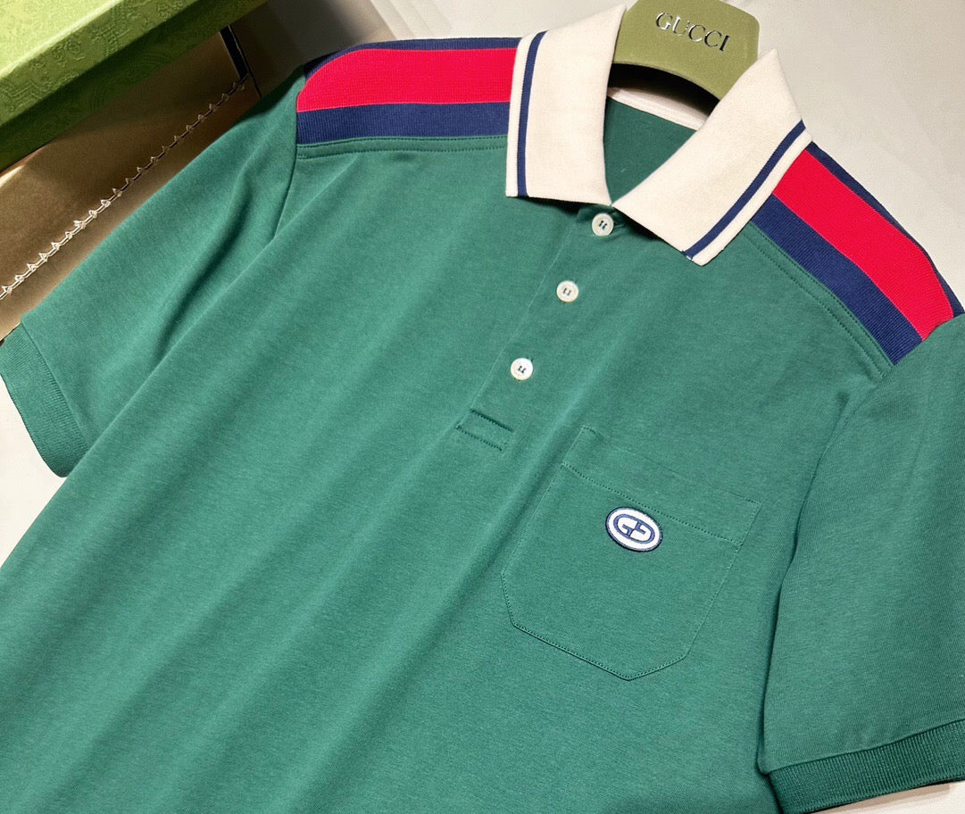 Red and green ribbon Polo shirt green<span class="brand-imgs GUCCI"></span>