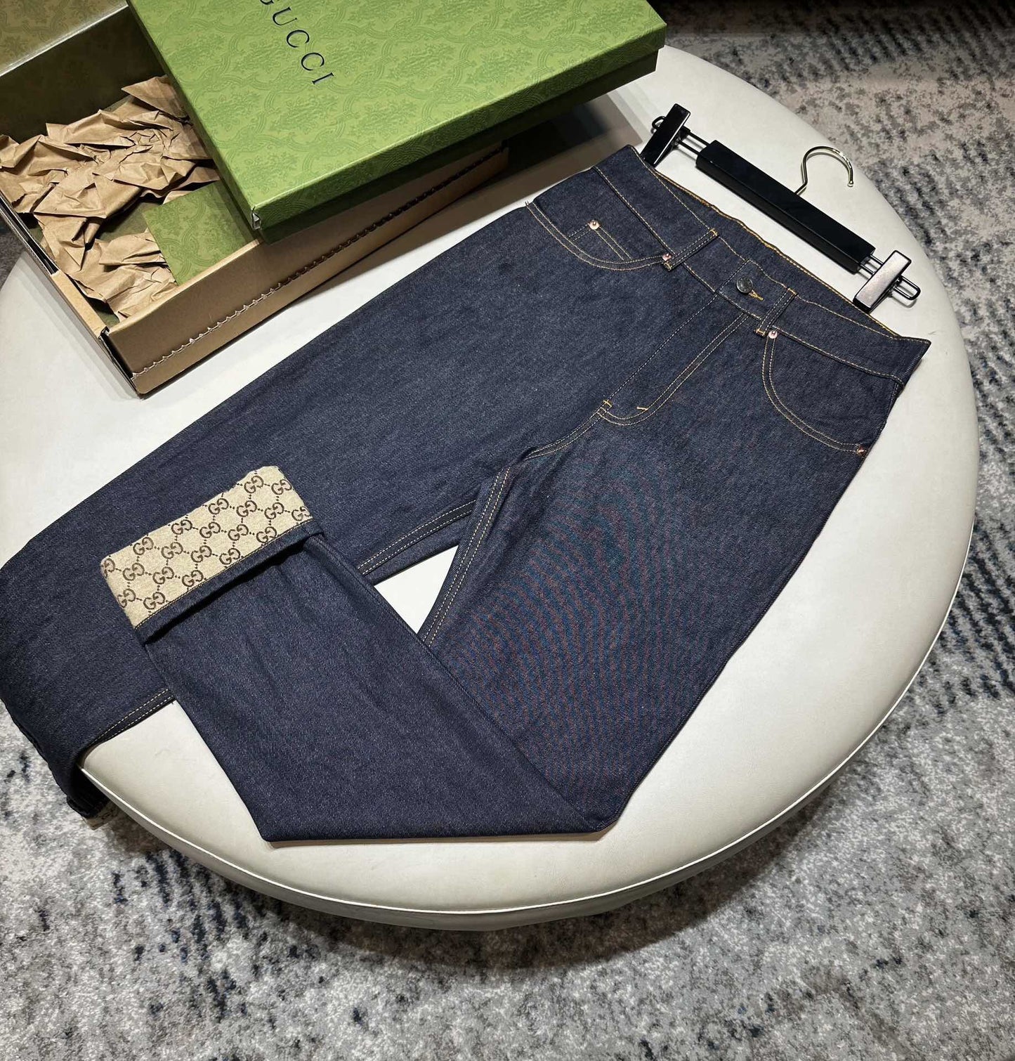 Cuff pattern jeans black <span class="brand-imgs GUCCI"></span>