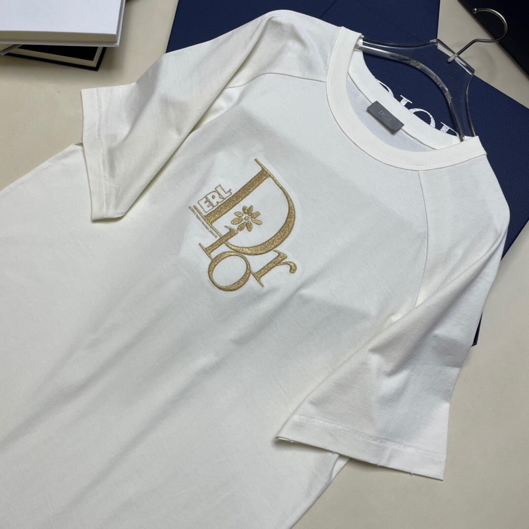 Dr letter embroidered short sleeve white <span class="brand-imgs DIOR"></span>