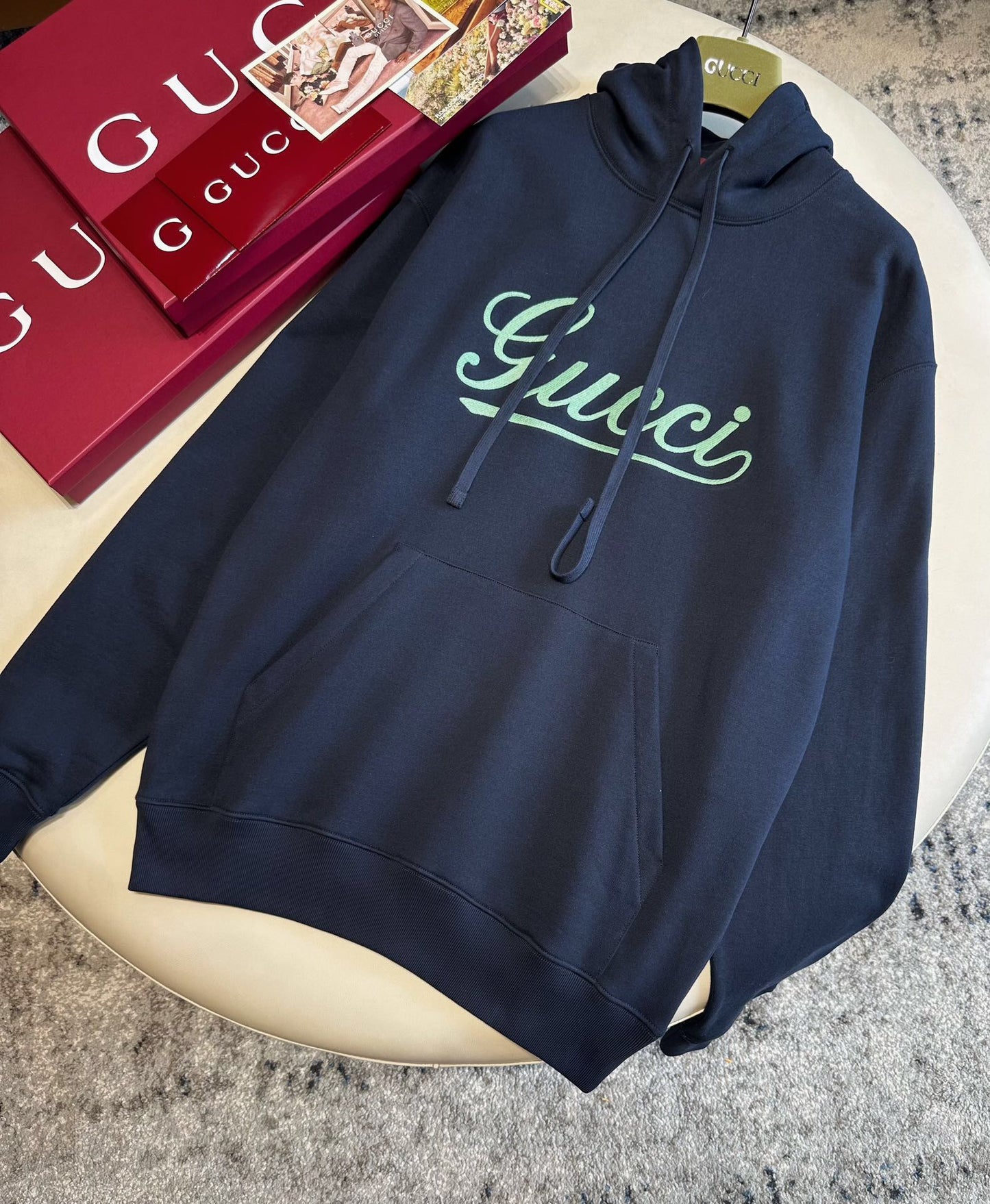 Handwritten 3D embroidered hoodie <span class="brand-imgs GUCCI"></span>
