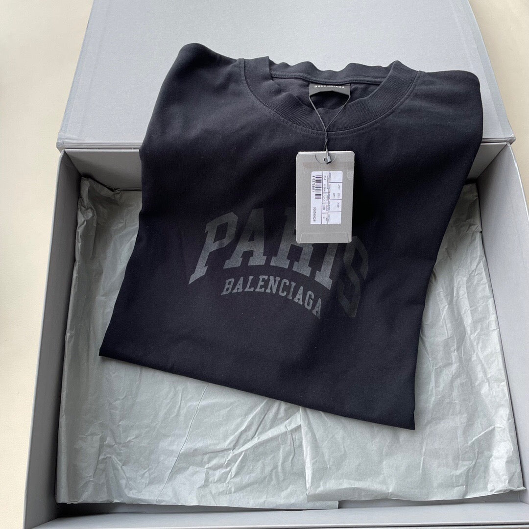 Paris printed short sleeve all black <span class="brand-imgs BL"></span>