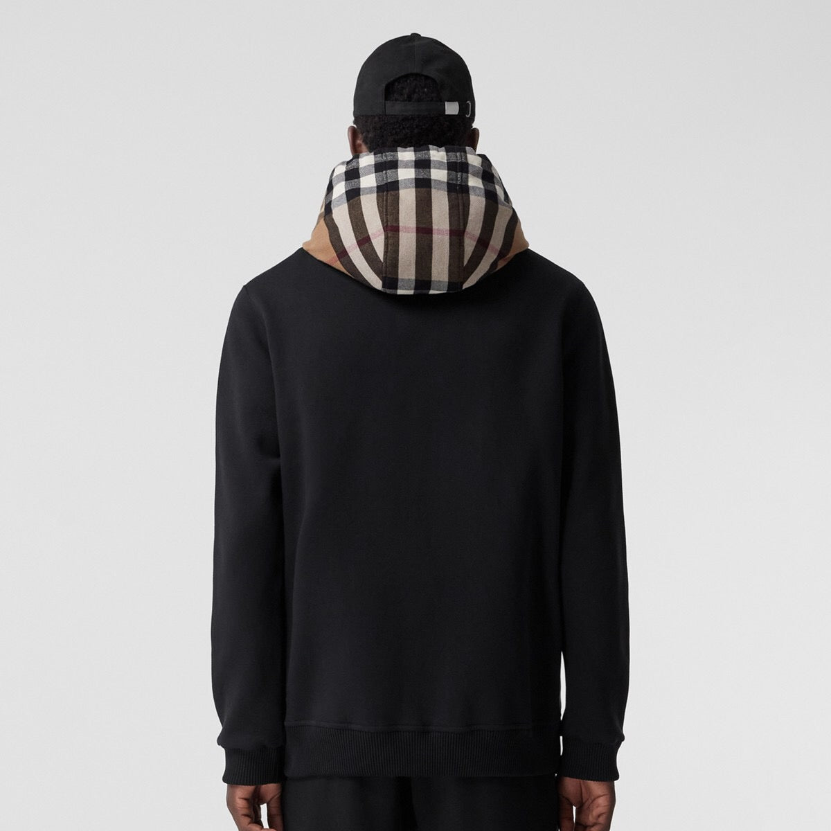 Hooded check zip hoodie Black<span class="brand-imgs BB"></span>
