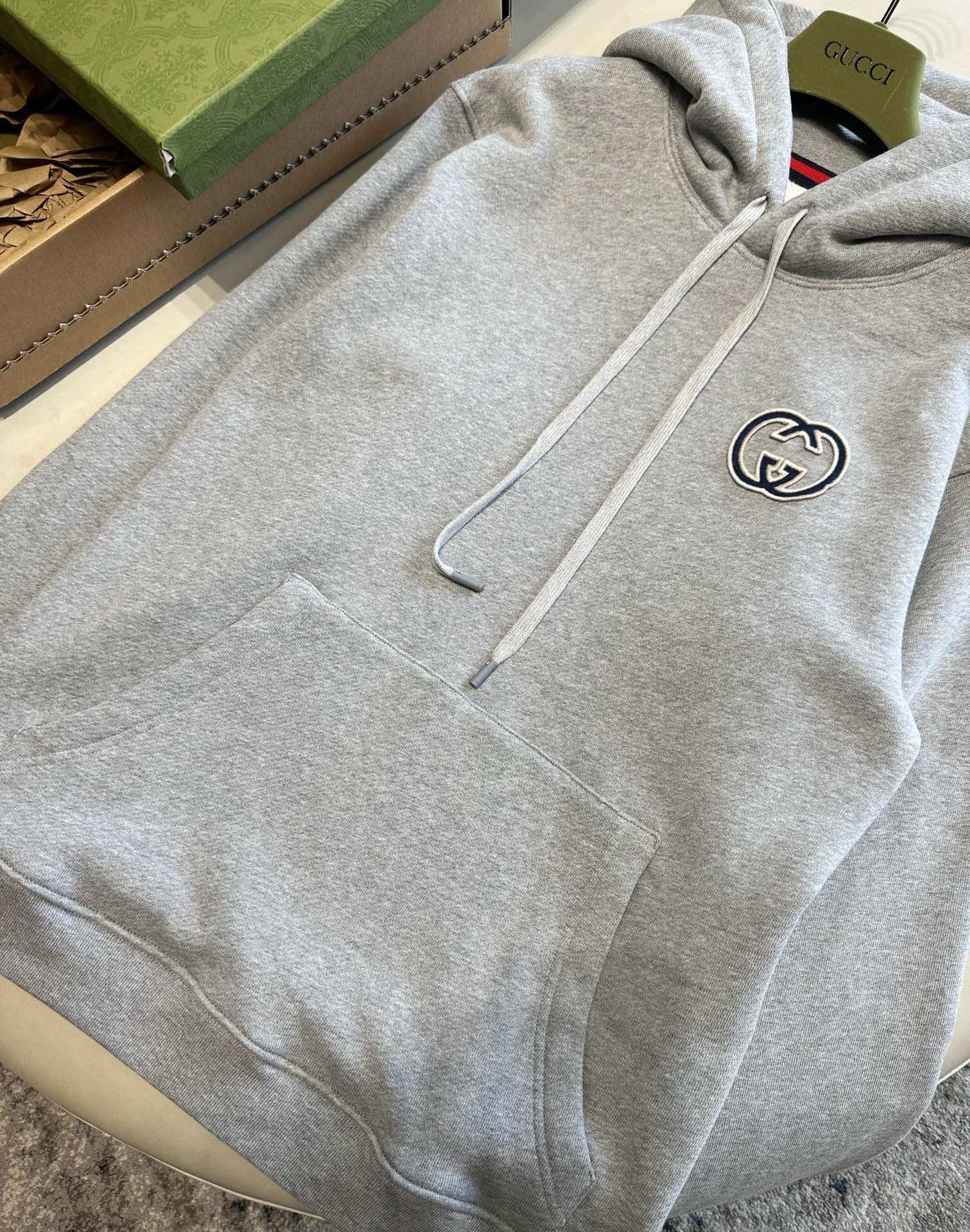 G interlocking 3d embroidered hoodie grey<span class="brand-imgs GUCCI"></span>