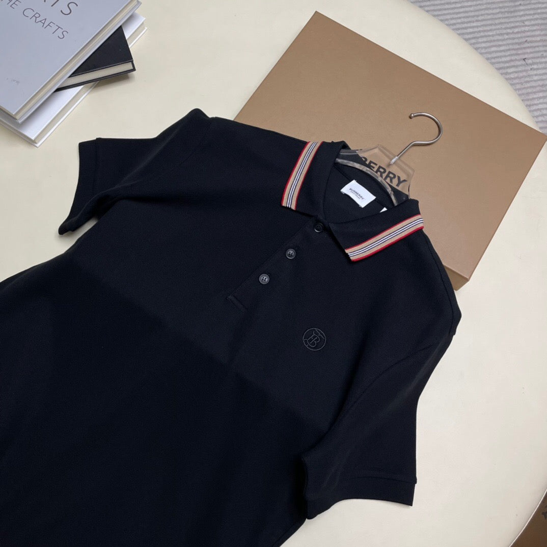 Color stripe collar Polo shirt black <span class="brand-imgs BB"></span>