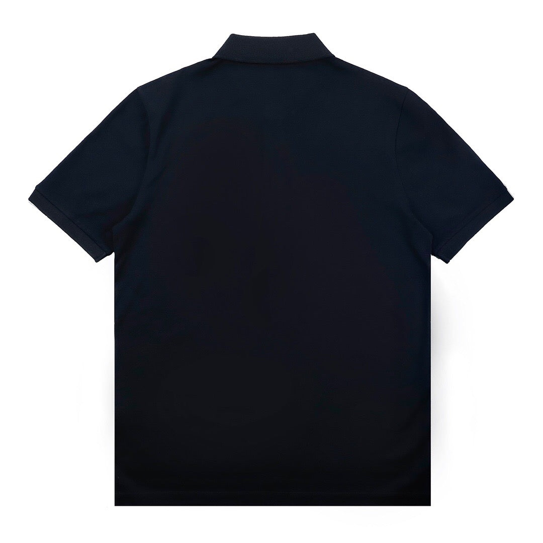 Round logo small embroidery polo shirt black <span class="brand-imgs LV"></span>